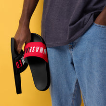Load image into Gallery viewer, Men’s black & red slides limited edition