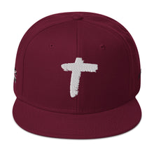 Load image into Gallery viewer, Snapback Hat White Cross