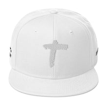 Load image into Gallery viewer, Snapback Hat White Cross