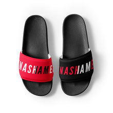 Load image into Gallery viewer, Women's black and red slides limited edition