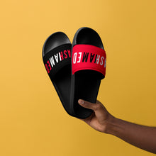 Load image into Gallery viewer, Men’s black &amp; red slides limited edition
