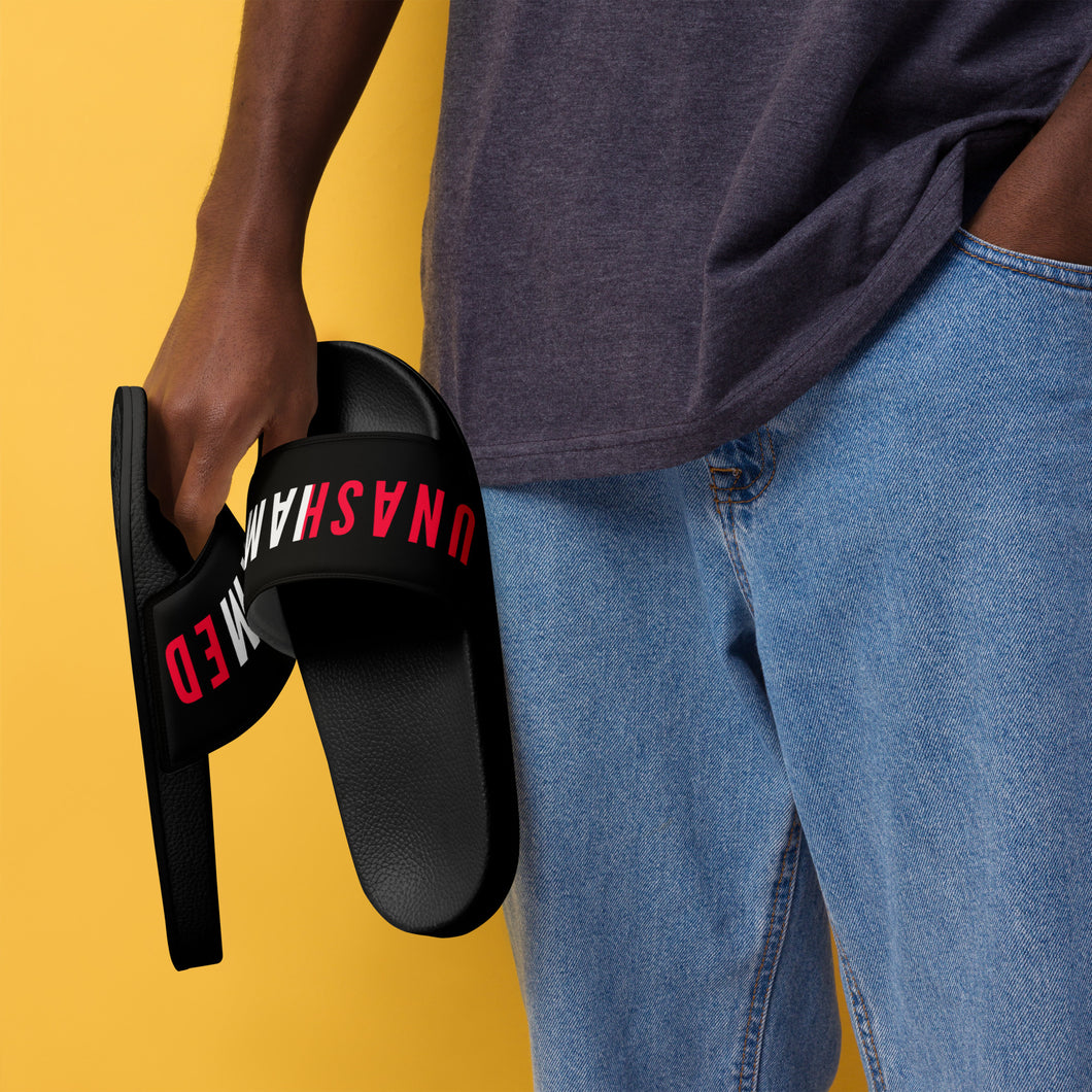 Men's black slides